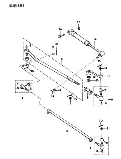 1985 Jeep Cherokee Linkage & Damper Diagram