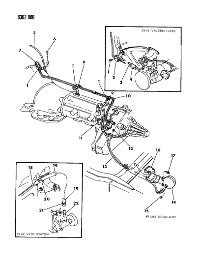 1989 Dodge Dakota Disconnect Assy - Front Axle Diagram