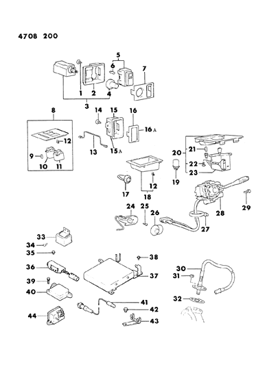 1984 Chrysler Conquest Switches & Electrical Controls Diagram