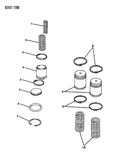 1992 Dodge Daytona Accumulator Piston & Spring Diagram