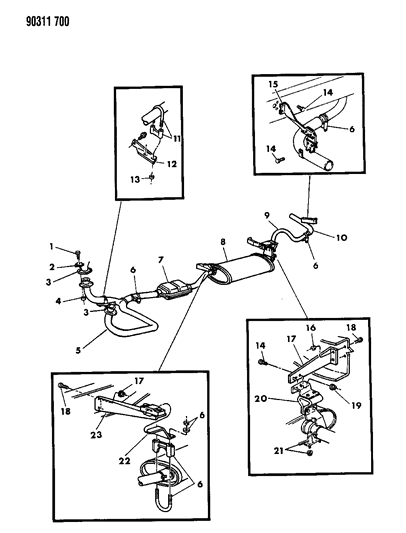 1991 Dodge Ramcharger Exhaust System Diagram 2