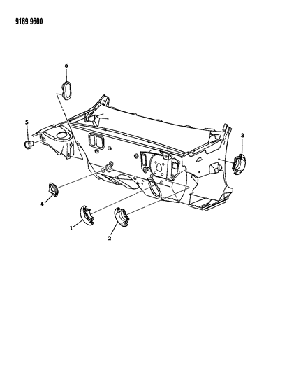 1989 Dodge Aries Plugs Cowl And Dash Diagram