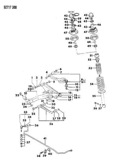 1994 Dodge Stealth Bolt-Rear Suspension Assist Lin Diagram for MS440002