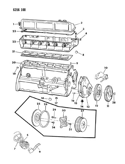 1986 Dodge W350 External Components Diagram 1