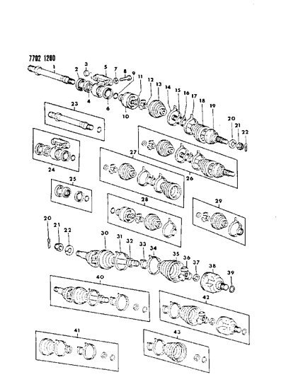 1988 Dodge Colt Axle, Front Diagram 2