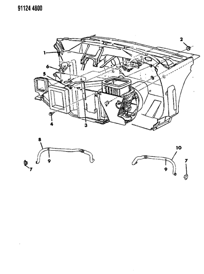 1991 Dodge Daytona Demister, Hose, Adapter Diagram