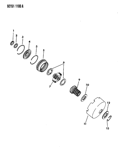 1992 Dodge Daytona Gears - Front Annulus & Sun Diagram