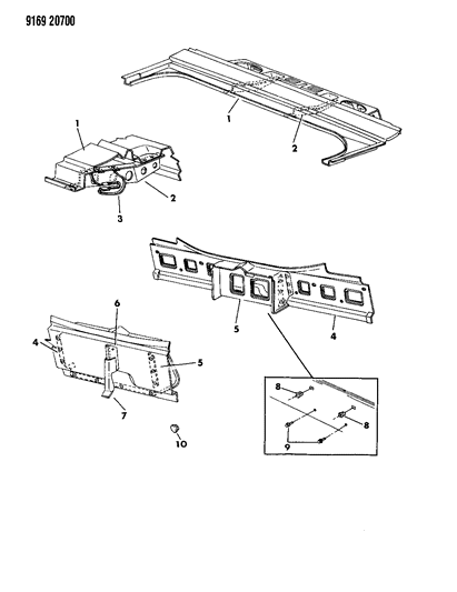 1989 Chrysler Fifth Avenue Deck Opening Panel Diagram