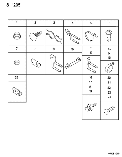 1995 Dodge Avenger Wiring - Engine, Attaching Parts Diagram 1