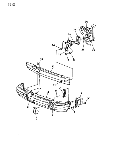 1985 Chrysler LeBaron Bumper, Front Diagram 2