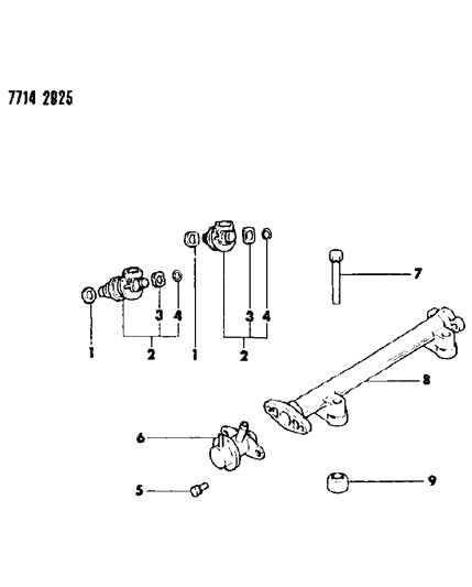 1988 Dodge Colt Fuel Rail & Related Parts Diagram