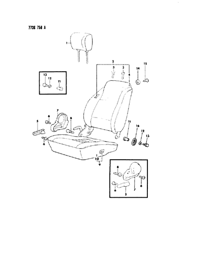 1988 Dodge Ram 50 Front Seat Bucket Diagram