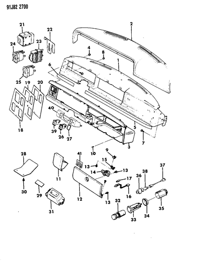 1991 Jeep Grand Wagoneer Instrument Panel Diagram