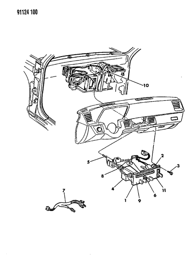 1991 Chrysler Town & Country Controls, Heater Diagram