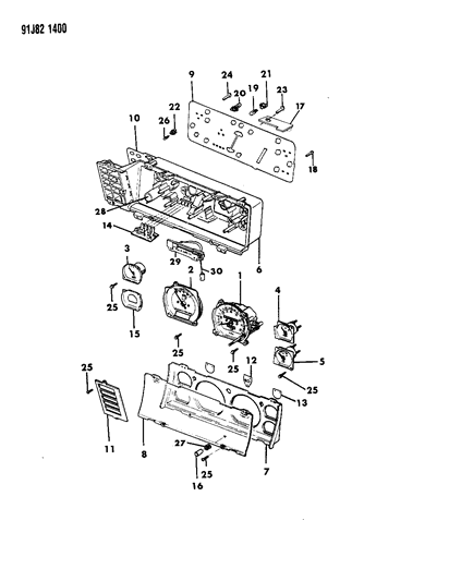 1991 Jeep Comanche Instrument Cluster Diagram 1