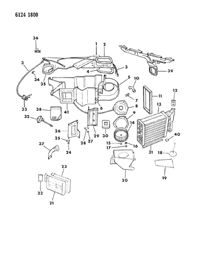 1986 Chrysler LeBaron Air Conditioning & Heater Unit Diagram