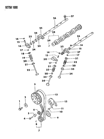 1994 Dodge Colt SPROCKET CRANKSHAFT CAMSHA Diagram for MD149625