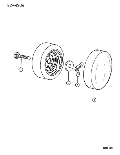 1996 Chrysler Town & Country Spare Wheel, Inside Mounting Diagram
