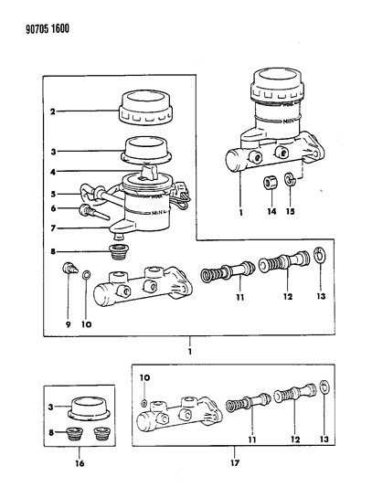 1990 Dodge Ram 50 Brake Master Cylinder Diagram