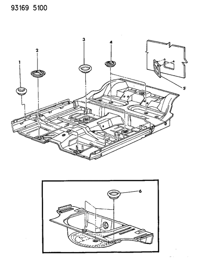 1993 Chrysler LeBaron GTC Plugs Floor Pan Diagram