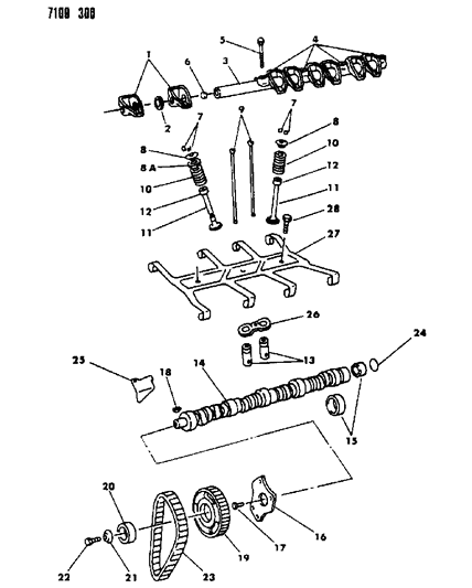 1987 Dodge Diplomat Camshaft & Valves Diagram