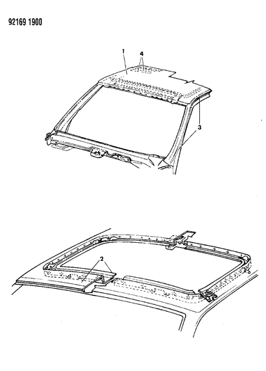 1992 Dodge Shadow Roof Panel Diagram