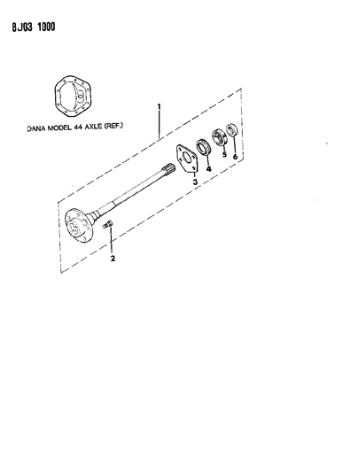 1989 Jeep Cherokee Shaft - Rear Axle Diagram 2