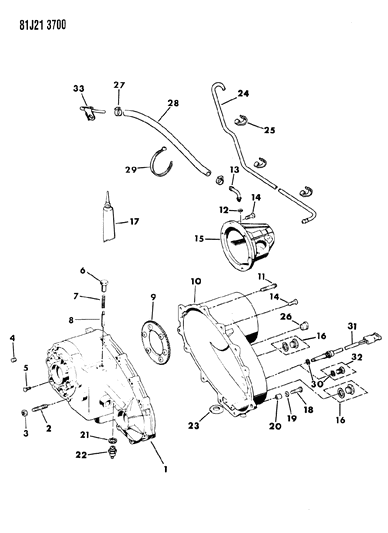 1986 Jeep Wrangler Case, Extension & Miscellaneous Parts Diagram 5