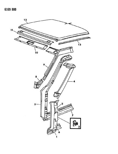 1986 Dodge Charger Body Front Pillar Diagram