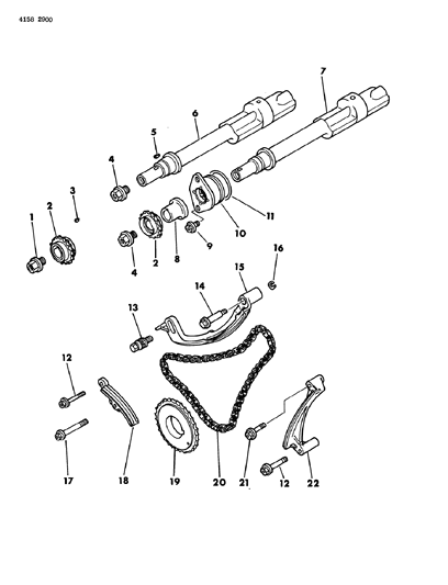 1984 Dodge Caravan Balancing Shaft & Related Parts Diagram