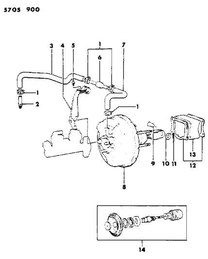 1986 Dodge Ram 50 Booster, Power Brake Diagram 2