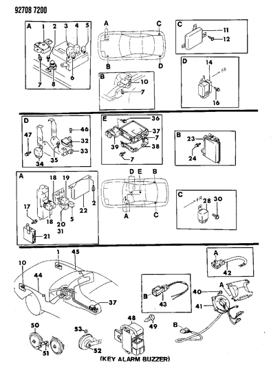 1994 Dodge Stealth Horn - Relay - Flasher - Timer Diagram