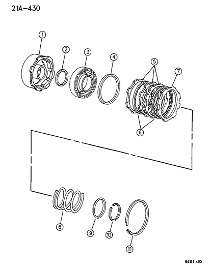 1995 Chrysler Town & Country Clutch & Input Shaft Diagram 1