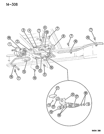 1996 Dodge Dakota RETAINER-Fuel Tube Diagram for 4682752