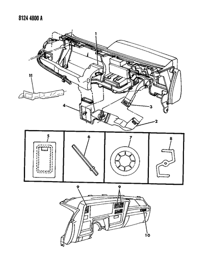 1988 Dodge Dynasty LOUVER-Air Outlet-Rt Diagram for 3849540
