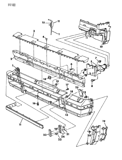 1985 Dodge 600 Bumper, Rear Diagram