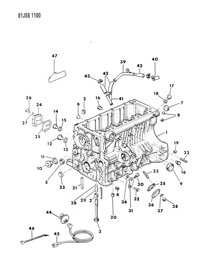1986 Jeep Wrangler Block , Engine Diagram 1