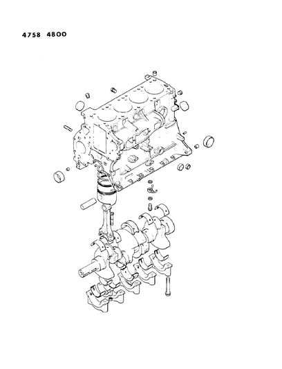 1984 Dodge Colt Engine Assembly Short Diagram 2