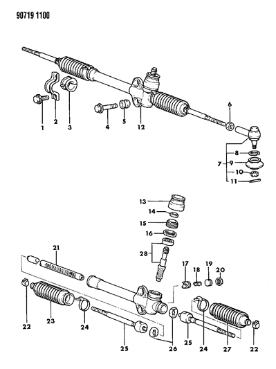 1990 Dodge Colt Gear - Manual Steering Diagram