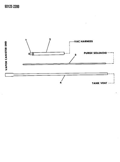 1990 Dodge Omni Vapor Canister Hose Harness Diagram