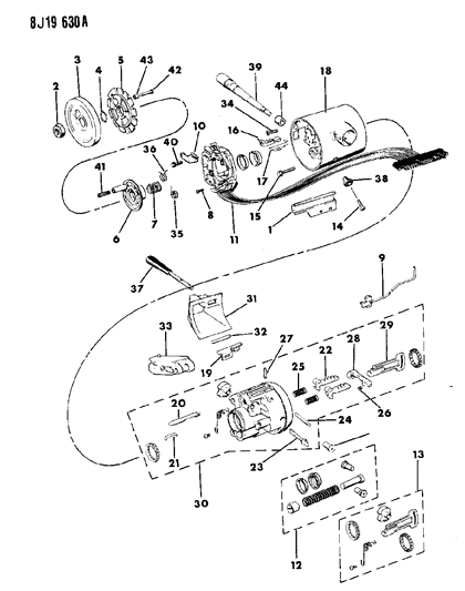 1990 Jeep Comanche Housing - Steering Column Upper Diagram 2