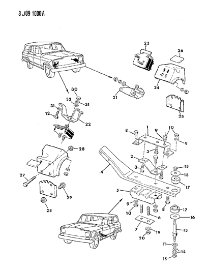 1987 Jeep J20 Engine Mounting Diagram 3