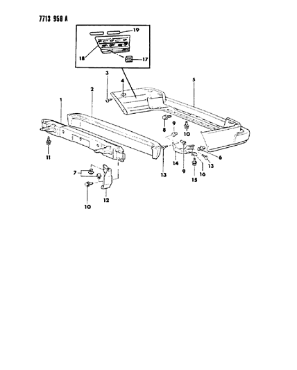 1988 Dodge Colt Bumper, Rear Diagram 3