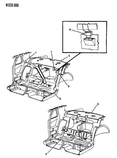 1991 Chrysler LeBaron Silencers - Rear Compartment Diagram