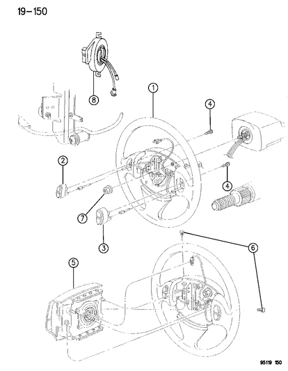 1995 Chrysler Cirrus Steering Wheel Diagram