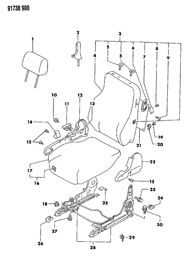 1991 Dodge Stealth Bolt Diagram for MS240596