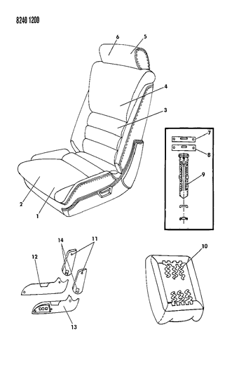 1988 Dodge Lancer Front Seat Diagram 1