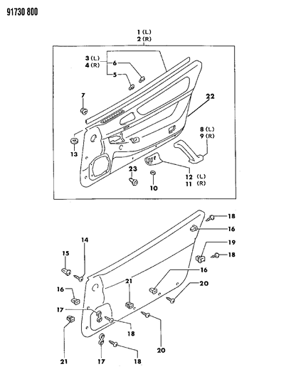 1991 Dodge Stealth Door Panel Diagram