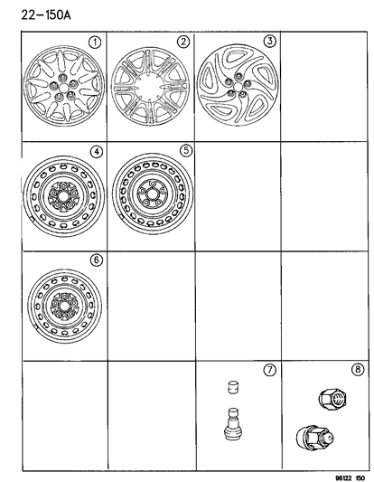 1996 Chrysler Cirrus Cap ALUM Wheel 15 Diagram for JY04SYM