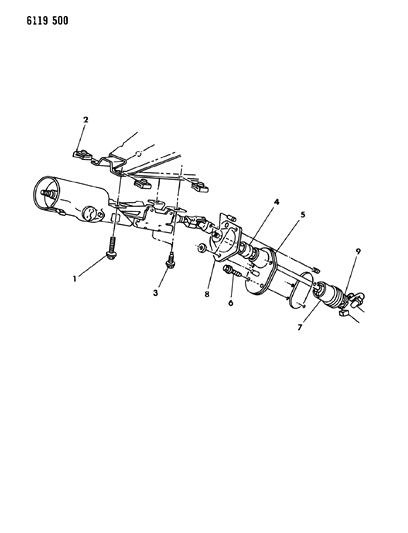 1986 Dodge Charger Column Attaching Parts Studs, Bolts, Cover, Seal Diagram